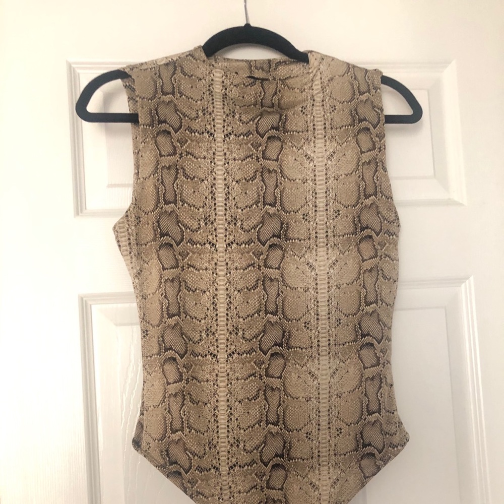 Naked Wardrobe snake print bodysuit